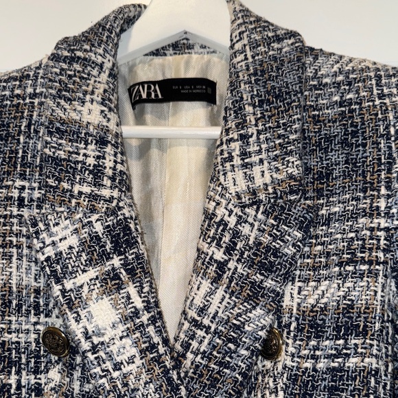 Zara Tweed Plaid Peacoat - Picture 6 of 8